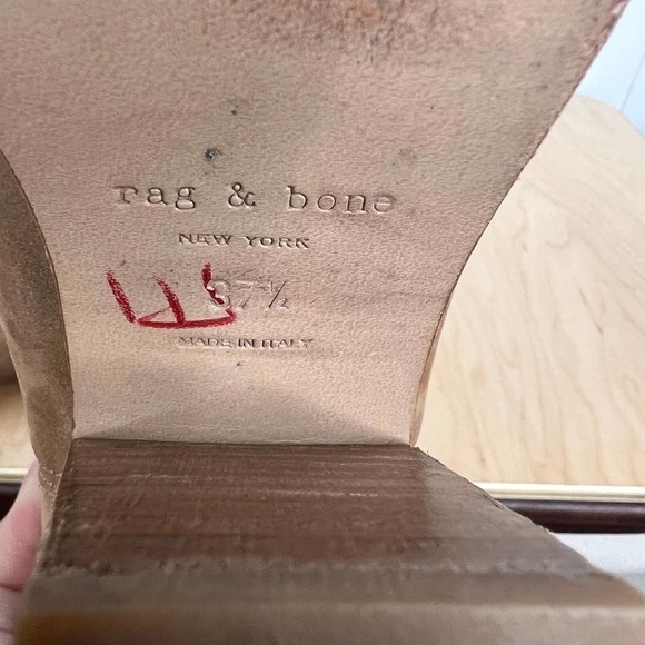 Rag & Bone Kinsey Tan Heeled Nubuck Booties SZ 7.5 - Picture 10 of 11